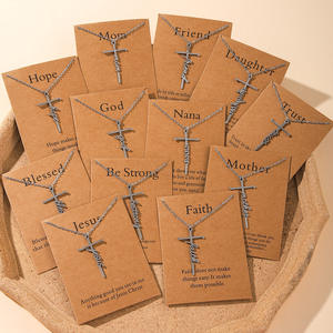 Stainless Steel Cross Pendant <strong>Necklace</strong> Gift Name Carving Fine Fashion Jewelry <strong>Necklaces</strong> for Men Women Waterproof Silver Faith - Product Image 6