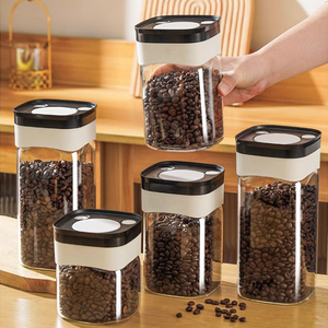 Vacare Récipients hermétiques en verre borosilicate 0,8 L 1,2 L 1,5 L 1,8 L Couvercle de pompe de stockage alimentaire en plastique pour une plus longue fraîcheur - Product Image 4