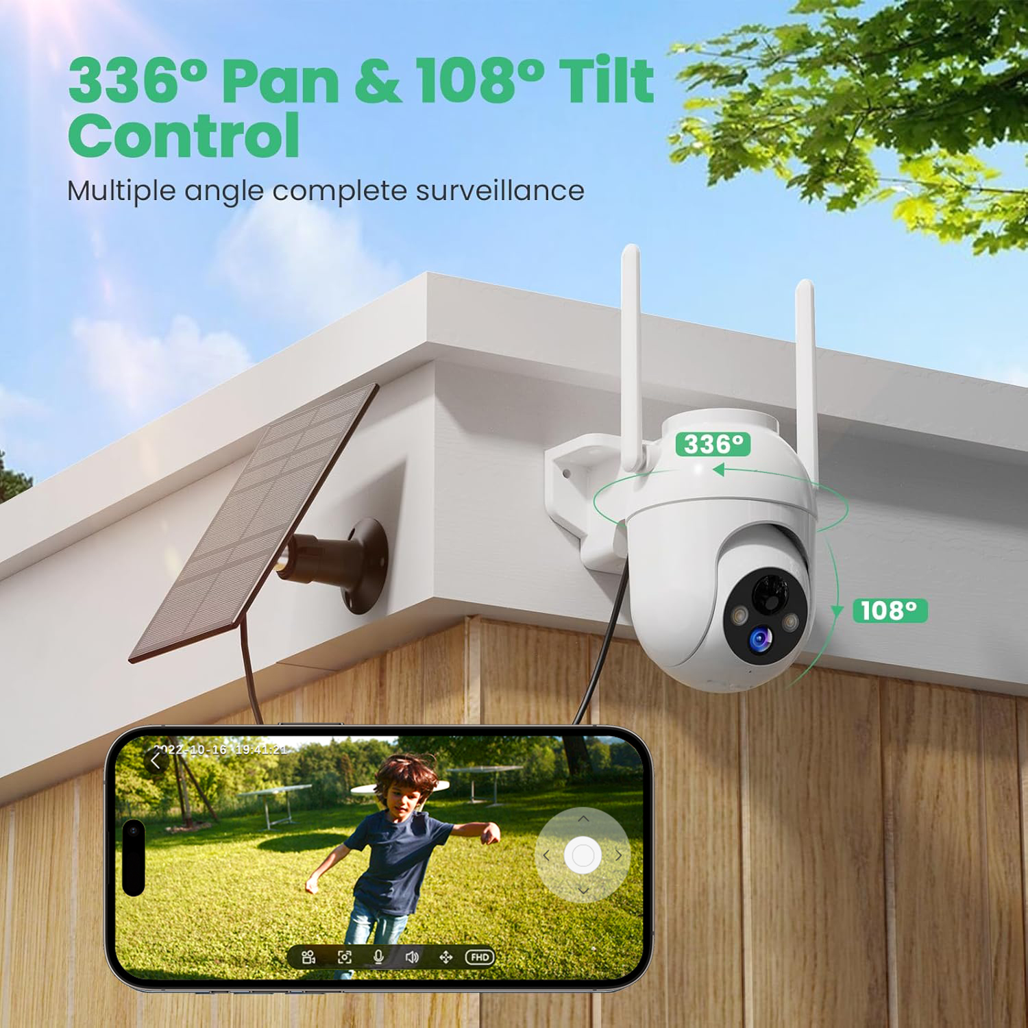 2K Outdoor CloudEdge Camera Solar Battery 360 Degree WiFi Dome Camera Wireless with Color Night Vision and Alex · image 2