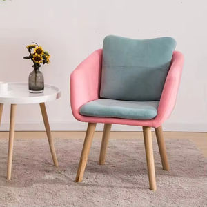 <span class=keywords><strong>Fauteuil</strong></span> en tissu velours de style nordique moderne avec pieds en <span class=keywords><strong>bois</strong></span> pour chambre à coucher, bureau à domicile, salon, salle à manger, restaurant - Product Image 5