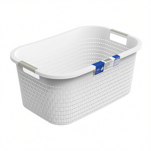 Cesto para Ropa Country de 40 L, Plástico Blanco con Asas para Almacenamiento de Ropa - Product Image 2