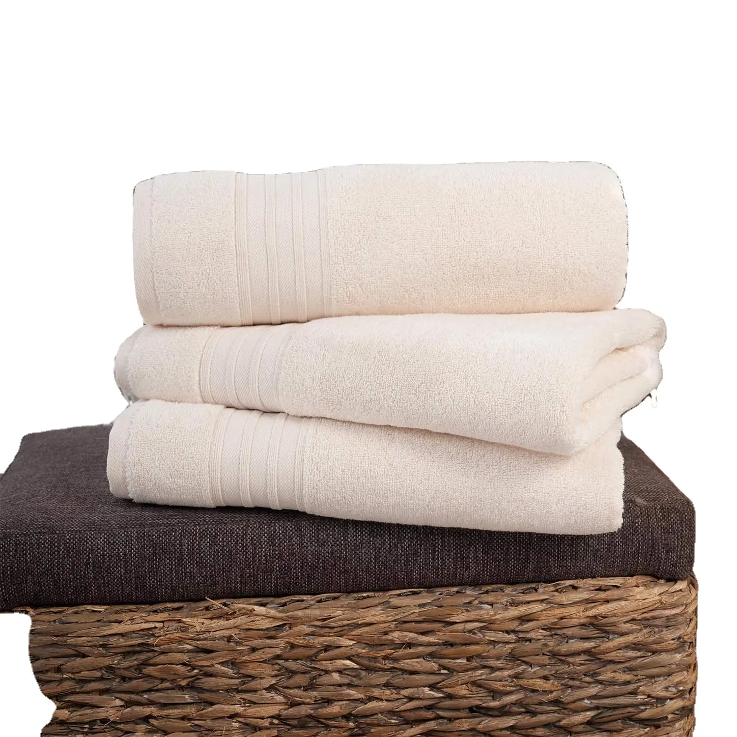 गुंगझोउ निर्माता थोक तौलिए सफेद कपास अनुकूलित होटल बेडशीट और तौलिए सॉना होटल फेस तौलिया