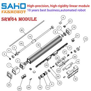 Módulo de Movimiento Lineal SAHO con Doble Riel Lineal y Husillo de Bolas SRW64 con Motor, Longitud Efectiva de 50-2500 mm - Product Image 5