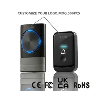Sonnette numérique intelligente sans fil étanche 300M gamme EU UK US Plug smart porte cloche anneau carillon batterie 110V-220V