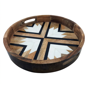 Bandeja de Servicio de MDF con Incrustaciones de Resina Epoxi, Acabado Pulido, Certificación EPCH, Embalaje Personalizado, Apta para Lavavajillas, de Lujo, Venta al Por Mayor - Product Image 1