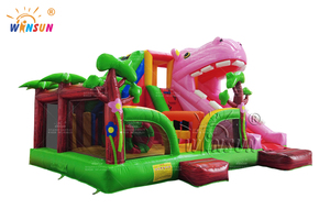 Hippo trẻ em Inflatable bữa tiệc sinh nhật động vật dễ thương với trượt ngoài trời chơi thư bị trả lại nhà bán nhà thương mại cho thuê 2025 - Product Image 2