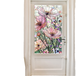 Eco Friendly Waterproof UV Printed Floral PVC <b>Window</b> <b>Decal</b> Decorative Glass Door Sticker for Home and Office <b>Window</b> Decoration - Product Image 1