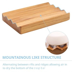 Porte-savon en bois pour hôtels, maisons d'hôtes, salles de bain et usage domestique ; porte-savon de comptoir en bois massif. - Product Image 5