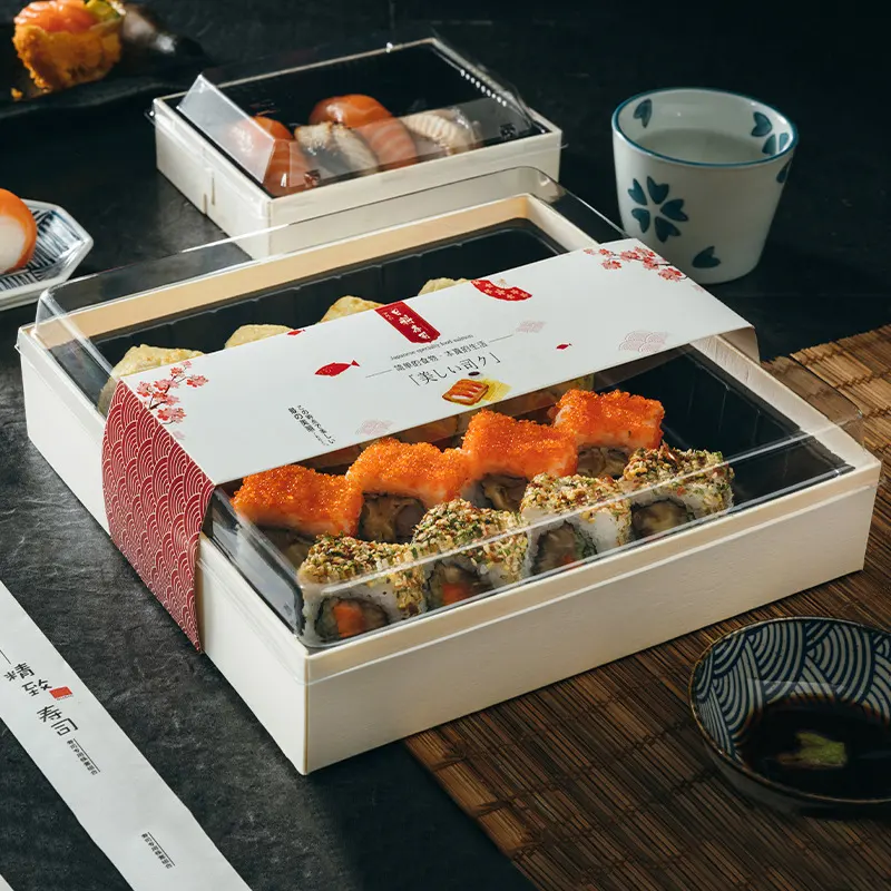 Wegwerp Verse Verpakking Sushi Doos Wegwerp Afhalen Japanse Lunch Sushi Dozen Verpakking