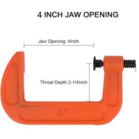 Serre-joints en fonte robuste de 4 pouces à dégagement rapide, serre-joints en G pour le travail du bois avec une large ouverture de mâchoire, support de fixation rapide, étau de serrage