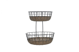 Cesta <span class=keywords><strong>de</strong></span> mimbre <span class=keywords><strong>para</strong></span> almacenamiento <span class=keywords><strong>de</strong></span> pan <span class=keywords><strong>de</strong></span> fruta <span class=keywords><strong>de</strong></span> 2 niveles <span class=keywords><strong>de</strong></span> la mejor calidad, cesta <span class=keywords><strong>de</strong></span> mimbre tejida <span class=keywords><strong>de</strong></span> alambre <span class=keywords><strong>de</strong></span> Metal, Material PP, artículos diversos <span class=keywords><strong>para</strong></span> alimentos - Product Image 4