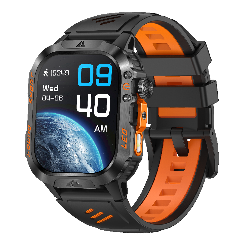 Black&orange, silicone strap