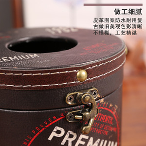 Boîte à mouchoirs de style britannique, design Union Jack cylindrique, en bois, pour voiture et salon - Product Image 4