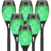Lampe solaire extérieure 12 LED IP65 avec lumière scintillante effet flamme, étanche pour décoration de jardin, du crépuscule à l'aube