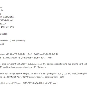 เราเตอร์5G ของแท้พร้อมช่องใส่ซิมการ์ด RJ-45 GigE LAN พอร์ตหลายแบนด์สำหรับ5G-24W-A เกตเวย์บ้าน Nokia fastmile 5G - Product Image 6