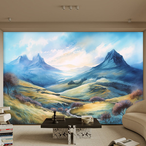 Tv fond mur nouvelle peinture à l'huile papier peint paysage peinture salon Film et télévision mur Design Mural revêtement mural - Product Image 2