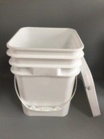 Seau carré en plastique de qualité alimentaire, pour l'emballage, seau à peinture, 10 pièces de 20 litres