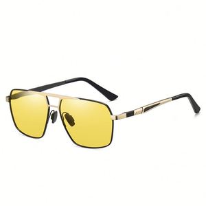 Lunettes de soleil polarisées pour hommes et femmes, avec logo personnalisé, photochromiques, pour la conduite, UV400, monture métallique, style pilote, collection 2025 - Product Image 6