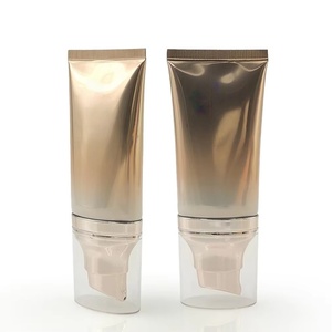 Custom 50ml Empty <b>Plastic</b> Aluminum <b>Tube</b> with Pump Electroplated Gold Lotion Cap for Skin Care-Squeeze Hand Cream Packaging <b>Tube</b> - Product Image 5