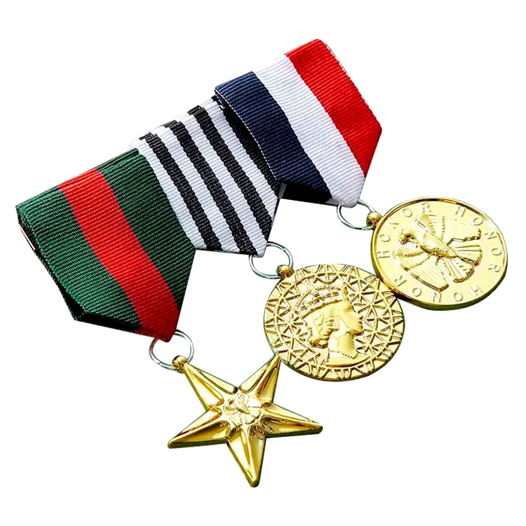 Medalla DE HONOR personalizada al por mayor con caja de regalo decoración de medallas de honor con cinta