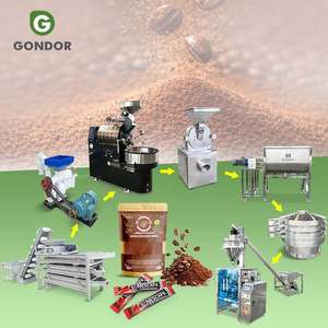 Tostadora de Granos de Café Frío Automática, Línea de Producción de Llenado de Bolsas Preformadas, Máquina de Molienda y Empaquetado - Product Image 1