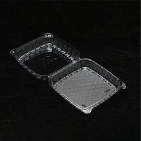 5X5 Inch Wegwerp Deli Doorzichtige Clamshell Voedselcontainer Met Scharnierend Deksel Voor Dessertcake Fruitsalade