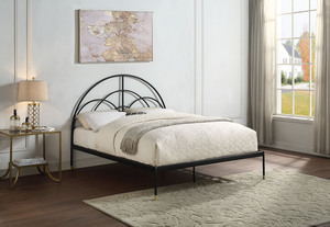 Италия современный Готический стиль king Size черная железная металлическая кровать - Product Image 2