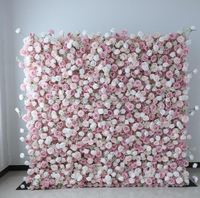Künstliche Seidenrosen-Blumenwand Hintergrund 2,4m X 2,4m Weiß für Hochzeit Valentinstag & Party-Dekoration