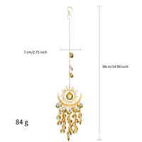 Carillon éolien en cristal Soleil et Lune en gros, en stock, attrape-soleil et pendentif anti-mauvais œil pour décoration suspendue de jardin et de fenêtre