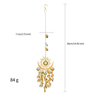 Campana de Viento de Cristal Sol y Luna al por Mayor en Stock, Atrapasueños de Ojo Turco Colgante para Decoración de Jardín y Ventana - Product Image 6