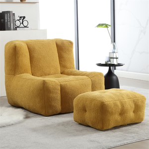 Fauteuil pouf design moderne, fauteuil de sol individuel, fauteuil paresseux confortable avec <span class=keywords><strong>ottoman</strong></span> - Product Image 2