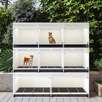 Chenil pour chien commercial extérieur, grande maison pour chien avec panneaux en bois, conçu pour une utilisation intensive et pour les entreprises d'hébergement pour chiens