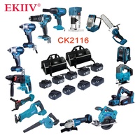EKIIV Outils professionnels 18pcs en un Batterie 4,0 Ah 5,0 Ah 6,0 Ah 20V 21V makas lxt1500 Kit combo 15 outils 18 volts sans fil