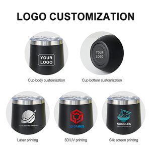 Vaso de vino sin tallo de acero inoxidable Copa de vino aislada al vacío de doble pared de 12 oz Taza en forma de huevo - Product Image 5