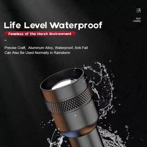 Mini lampe torche portable en alliage d'aluminium, 80-100 lumens, zoomable, étanche IP54, rechargeable par USB, à intensité variable - Product Image 6