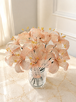 2026 Premium Lily Bead Flowers Beaded Flower Bouquet Rangkaian Bunga Tahun Baru Dekorasi Natal Dekorasi Rumah Butik