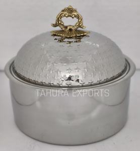 Cazuela martillada de acero de alta calidad con acabado plateado, calentador de alimentos para restaurantes de Hotel en casa - Product Image 6