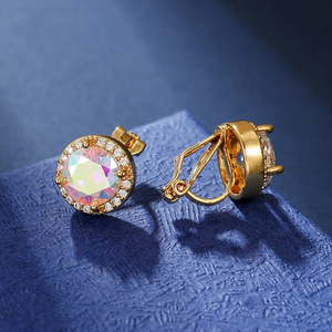 Wholesale Trendy Iced Out Zircon <strong>Clip</strong> <strong>On</strong> <strong>Earrings</strong> Non Pierced <strong>Earring</strong> Jewelry For Kids Girls <strong>Women</strong> Men - Product Image 6