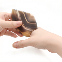 Outil facial Gua Sha en agate grise pour hommes et femmes, grattoir en pierre naturelle pour le soin anti-âge de la peau, lifting du visage