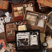 Kit de Journalisation Multithème Imprimé Culturel et Créatif, Ensemble d'Autocollants Transfrontaliers, Fournitures Rétro, Coffret Cadeau