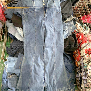 Vendita all'ingrosso Jeans Vintage da <span class=keywords><strong>donna</strong></span> pantaloni larghi larghi Denim vestiti usati di seconda mano Jeans Boyfriend pantaloni da <span class=keywords><strong>donna</strong></span> - Product Image 3