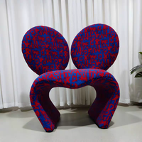 Fauteuil de salon et de chambre moderne et créatif, design Mickey Animal, avec siège rouge