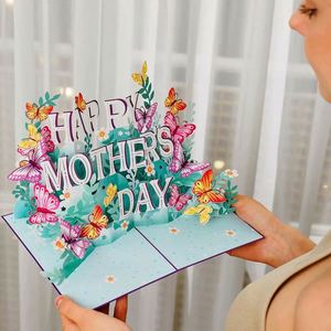 Cartes de vœux 3D en promotion, « Maman, je t'aime », papillon, fleur, cartes pop-up, cadeaux pour la fête des mères - Product Image 3