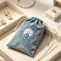 Pochette de rangement en velours multi-tailles avec cordon de serrage, sac en tissu doux personnalisé avec marque pour emballer boucles d'oreilles, bracelets et petits accessoires
