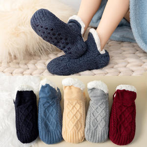 YuBon automne hiver sol en peluche chaussettes maison chaud femmes hommes chaussettes épaisses neige sommeil tapis pantoufles antidérapant Yoga chaussettes <span class=keywords><strong>de</strong></span> haute qualité - Product Image 1