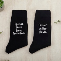 Chaussettes pour homme en coton respirant et confortable, thème mariage, cadeaux personnalisés en gros, chaussettes pour le père de la mariée, noires