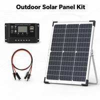 Panneau solaire polycristallin 15W 12V avec conception personnalisée, longueur de câble sur mesure et trous de fixation pour caméra de sécurité