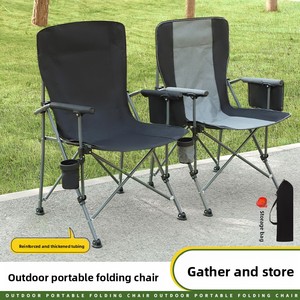 <span class=keywords><strong>Chaise</strong></span> pliante métallique d'extérieur 2025 avec accoudoirs, sangle dorsale, porte-gobelet, poche latérale, <span class=keywords><strong>chaise</strong></span> de camping et de directeur, idéale pour l'extérieur - Product Image 4