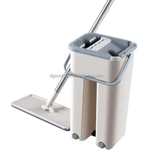 2021 New Design Hand Free Washing Floor Wet And Dry 360 Wash Flat Mop With Bucket