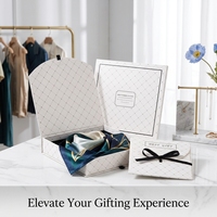 Boîte cadeau pliante personnalisée avec impression, en carton artistique, fermeture à ruban pour foulard, mouchoir, emballage cadeau de mariage